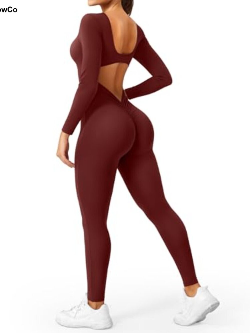 YEOREO CoreFlex Open Back Scrunch Butt Long Sleeve Jumpsuit Women